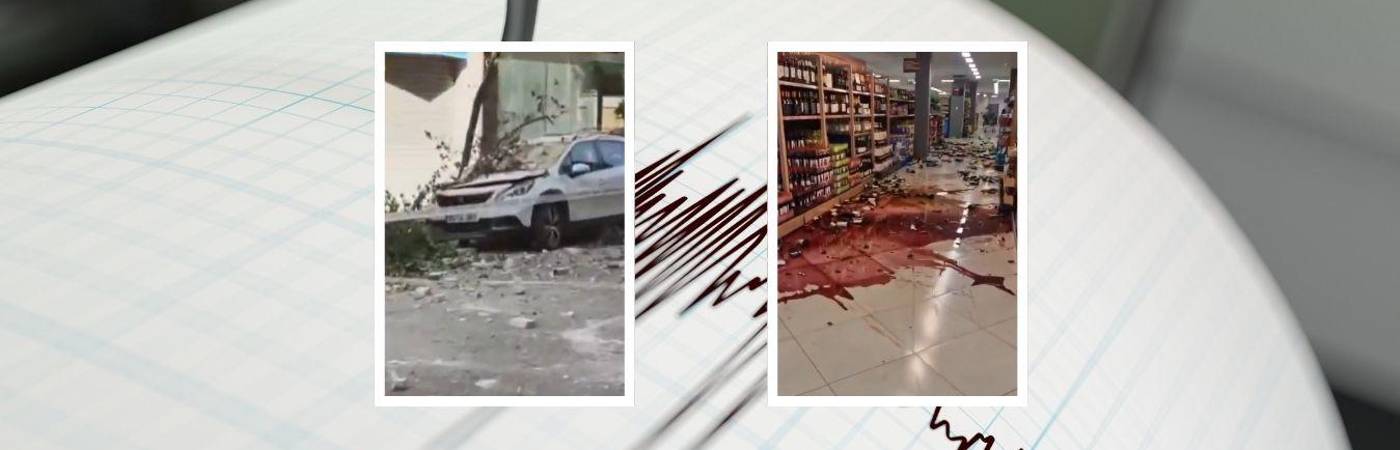 En España, por ejemplo, se reportaron daños estructurales. FOTOS: CANVA (FONDO) Y X @INESBETANCUR1 Y @IMAGENDELGOLFO_ (DETALLES)