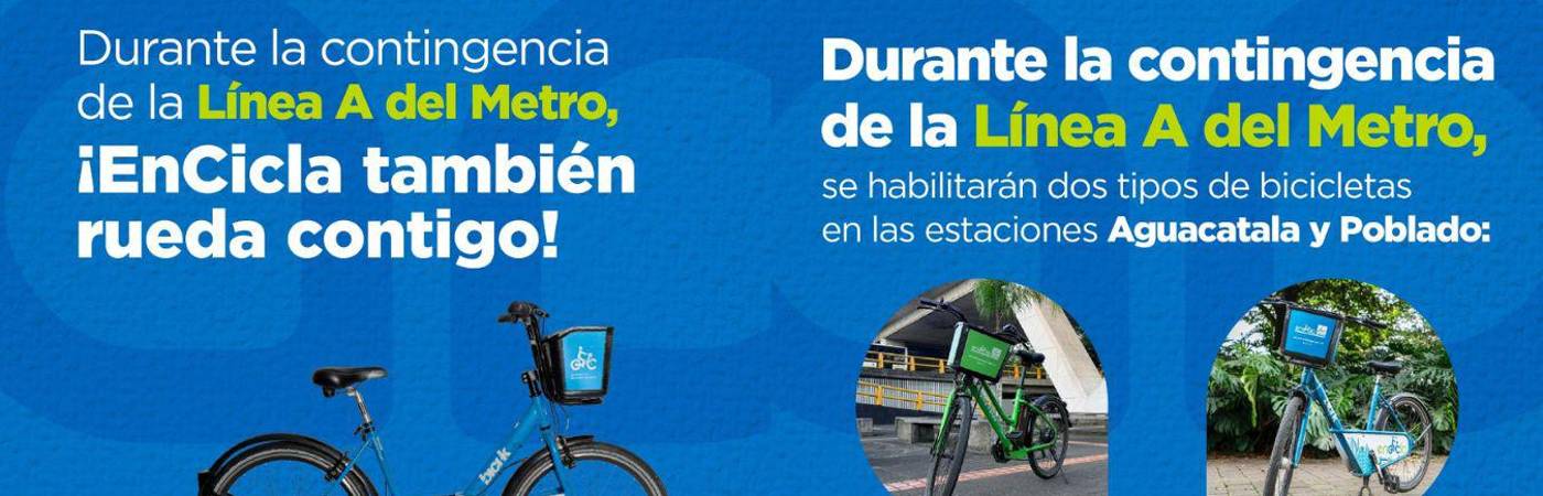 Se habilitaron dos estaciones itinerantes de bicicletas públicas ubicadas entre El Poblado y Aguacatala. /IMAGEN: CORTESÍA METRO DE MEDELLÍN
