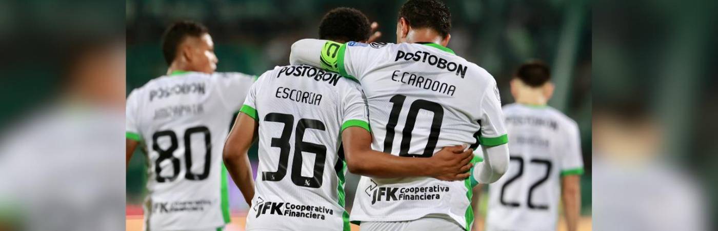 José Rafael Escorcia y Edwin Cardona, autores de dos de los tres goles del encuentro. FOTO: MANUEL SALDARRIAGA
