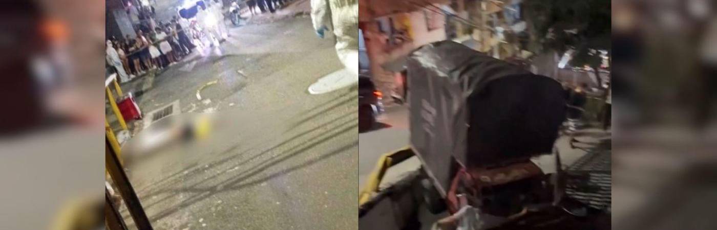 A la izquierda, el accidente en Enciso; a la derecha, el accidente en Manrique Guadalupe. FOTOS: FACEBOOK MEDELLÍN OSCURA