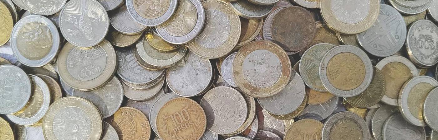 Referencia de monedas colombianas . FOTO: MAURICIO PALACIO