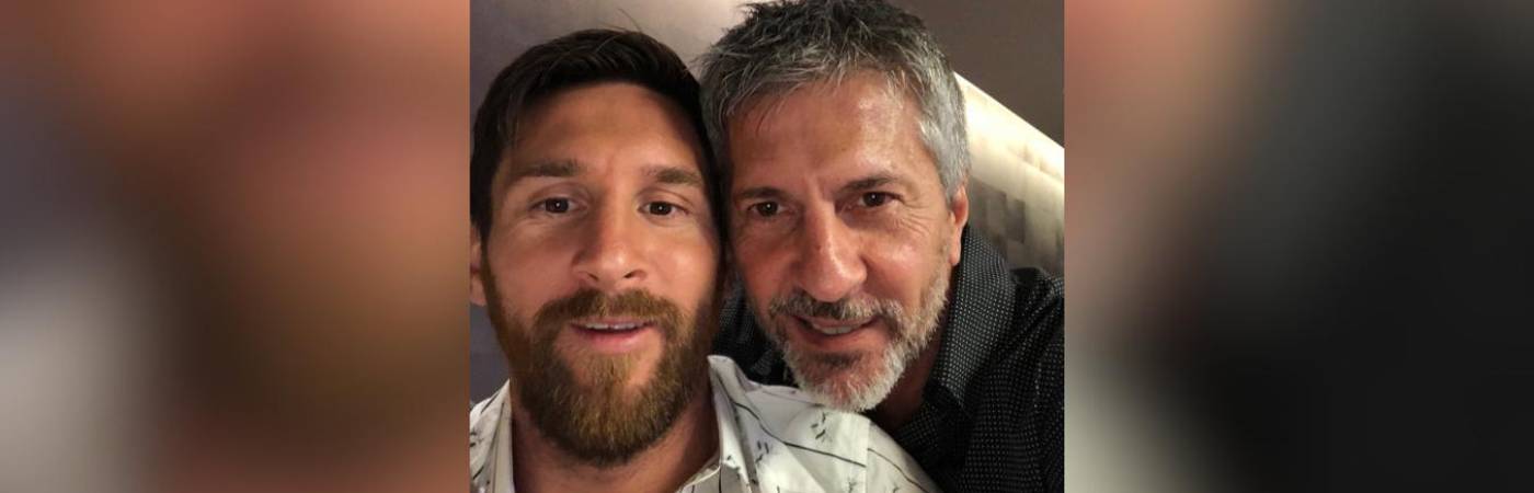 El jugador argentino Lionel Messi y su padre, Jorge Messi. FOTO: @JORGE.SOLE