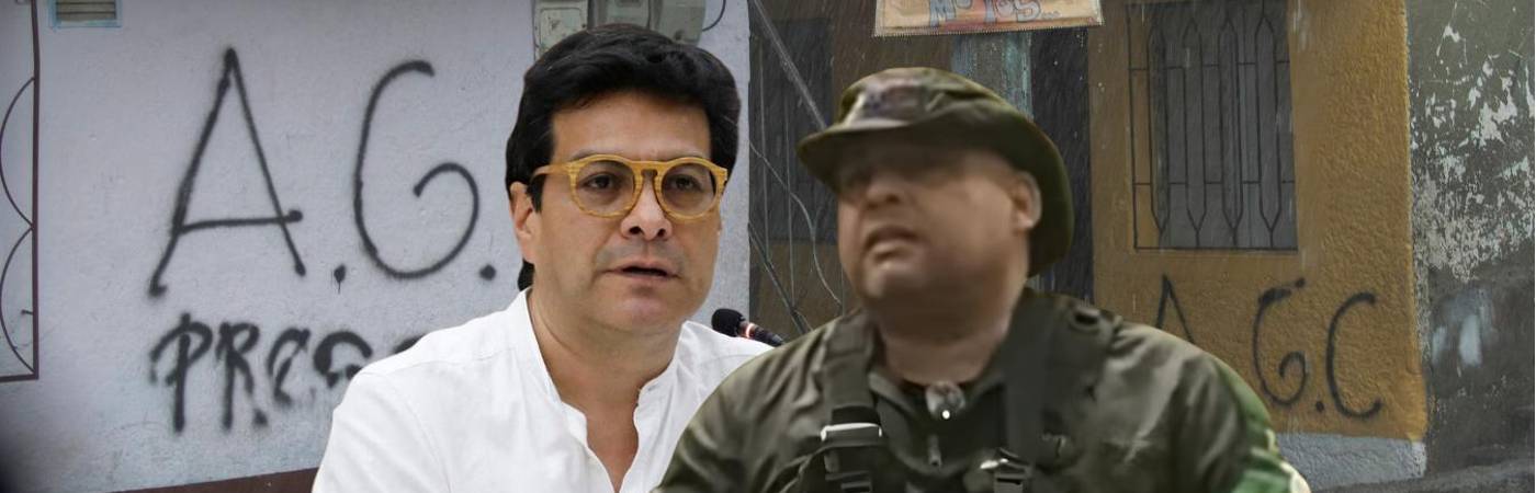 Danilo Rueda, ex alto comisionado para la Paz (Izq.), habría entablado conversaciones con alias Jerónimo, comandante del Clan del Golfo (Der.). FOTOS: ARCHIVO RÓBINSON SÁENZ (FONDO), COLOMBIA INFORMA (DANILO RUEDA) E INFOBAE (ALIAS JERÓNIMO).