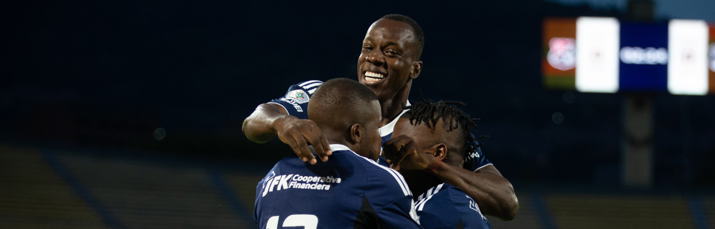 Celebración del gol de la victoria de Medellín contra MIllonarios. / FOTO: CAMILO SUÁREZ