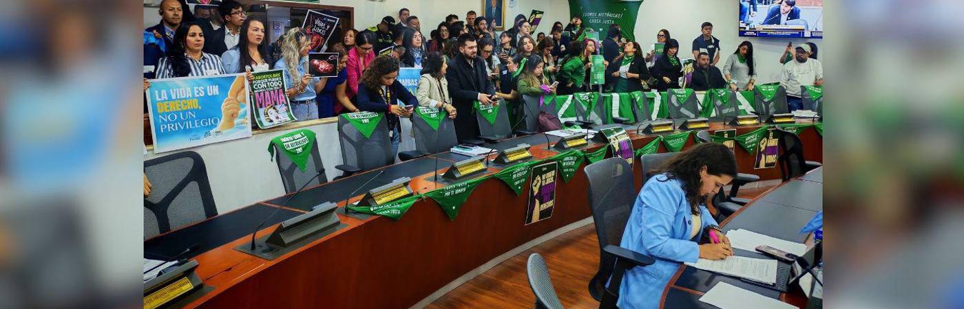 La representante Carol Borda (derecha) planteaba modificar la Constitución para reconocer a los fetos como sujetos de especial protección constitucional. FOTO: X @CAROLBORDAA