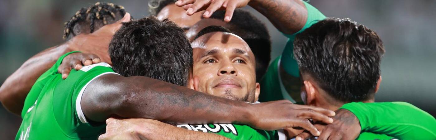 Andrés Samiento fue uno de los verdolagas que le puso fiesta al debut liguero de Atlético Nacional. FOTO: MANUEL SALDARRIAGA