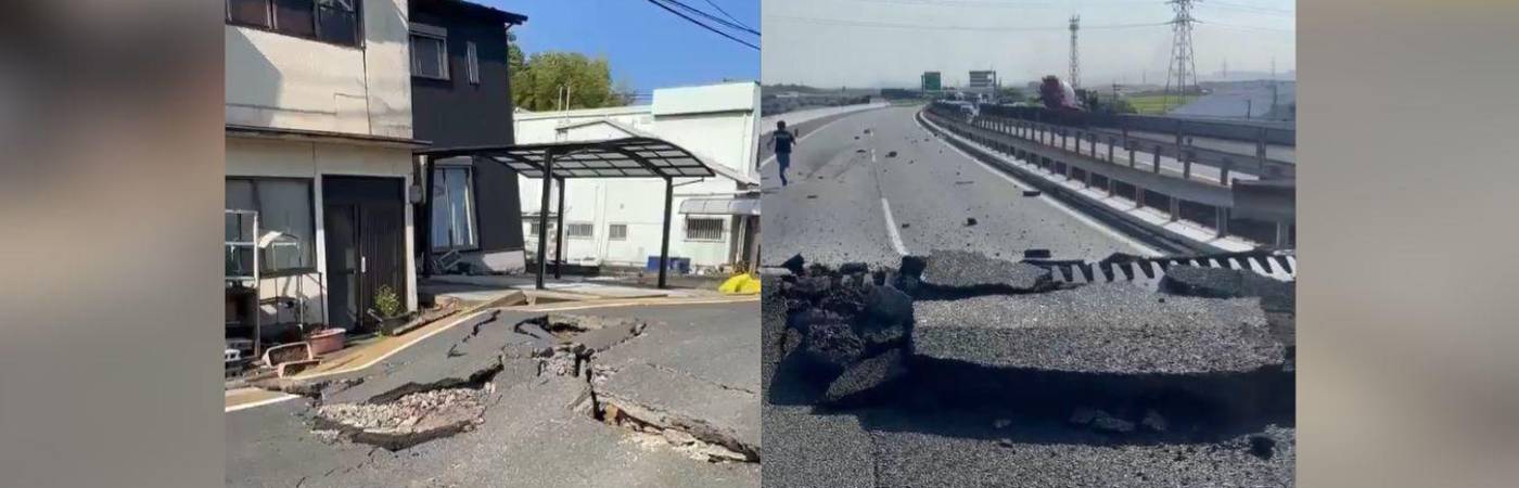 El terremoto dejó algunos destrozos. FOTOS: X @THEINSIDEPAPER Y @ARIN_YUMI
