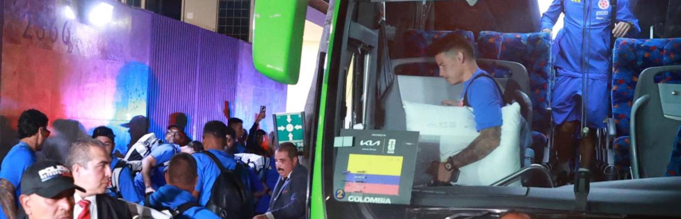 La Selección Colombia arribando al hotel de concentración en Guadalajara, México. FOTO: TOMADA DE X @DIARIO_CAMBIO