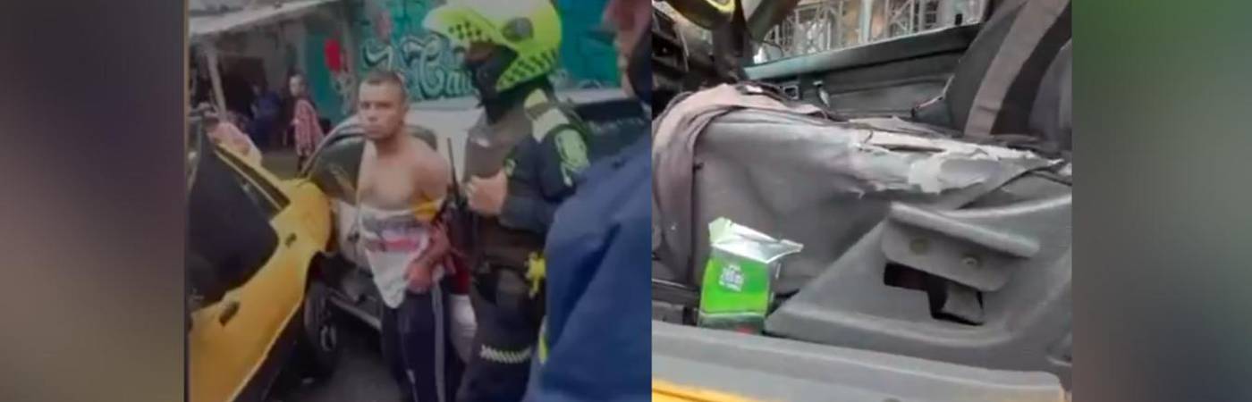 El hombre fue capturado en el lugar. FOTO: TOMADA DE VIDEO