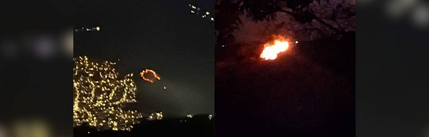 Incendio forestal en ladera oriental de Medellín. FOTO: DAGRD - D.R.A 