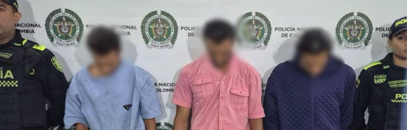 Ellos son los señalados responsables del delito por secuestro extorsivo. FOTO: CORTESÍA POLICÍA METROPOLITANA DEL VALLE DE ABURRÁ