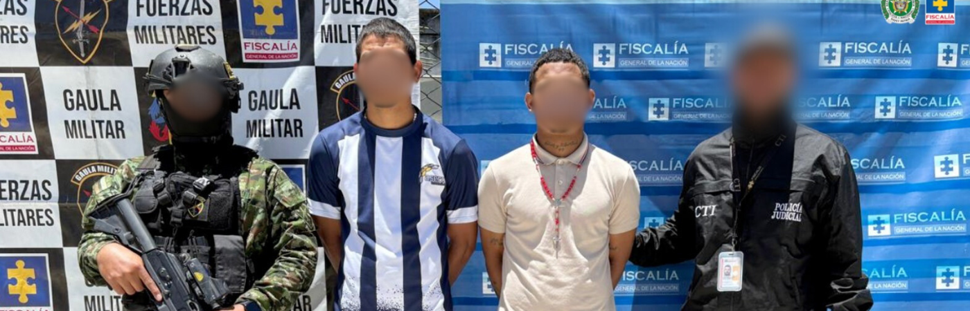 Presuntos responsables del ataque, hurto y violación a una pareja en Guatapé. / FOTO: FISCALÍA