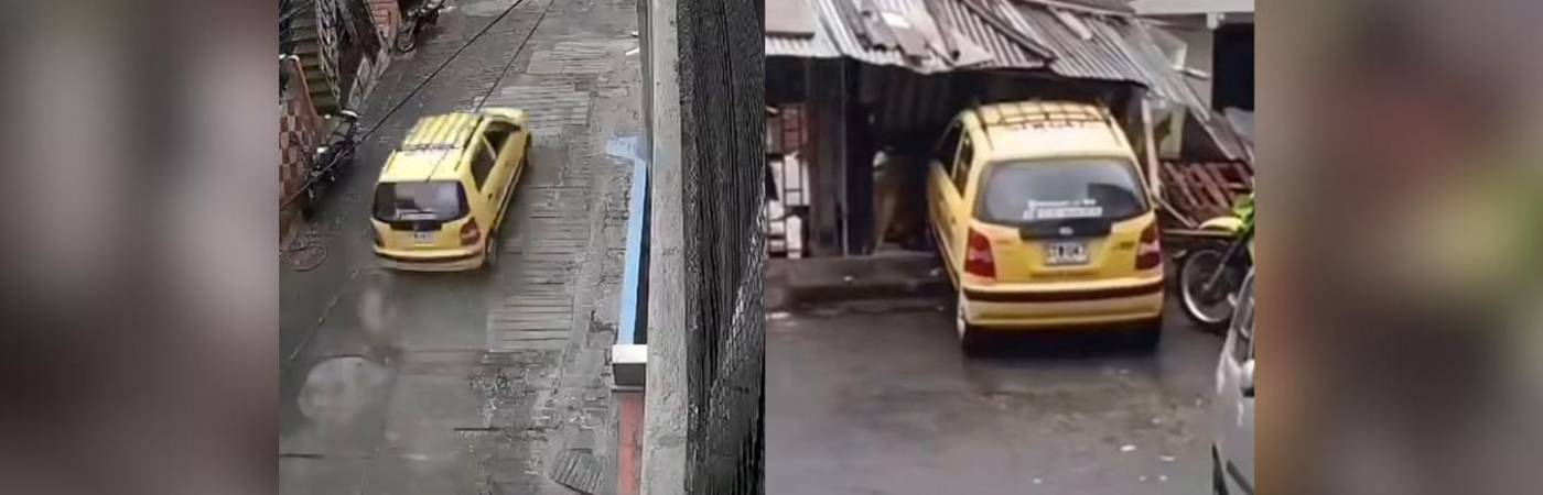 Accidente de taxi en Manrique. FOTO: REDES SOCIALES @TROPICANAMEDELLÍN989