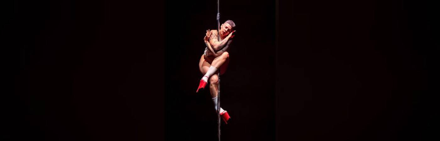 Sandra Suárez en Diosas 2025, su competencia de pole exotic. FOTO: CORTESÍA REGISTRO VERTICAL