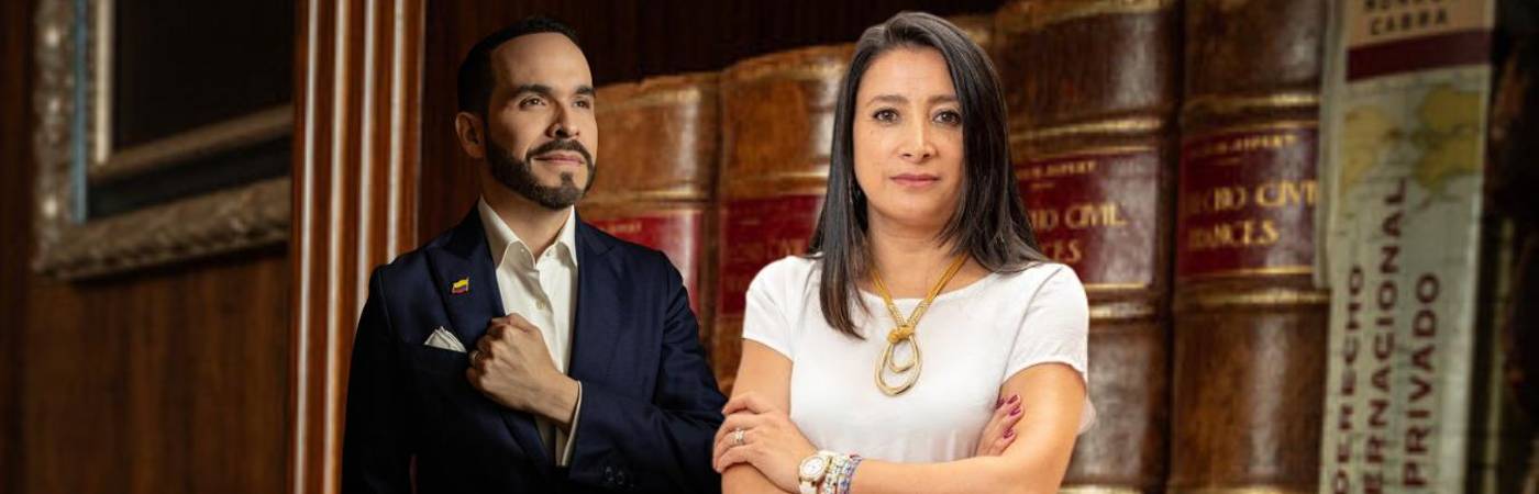 Abelardo de la Espriella y Claudia Benavides, nombrada ministra de Ciencia. FOTOS: COLPRENSA Y X DE CLAUDIA