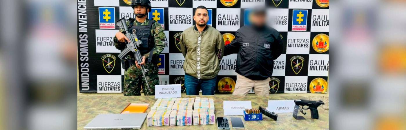 Juan David Royero Salgado tras su captura. /FOTO: CORTESÍA