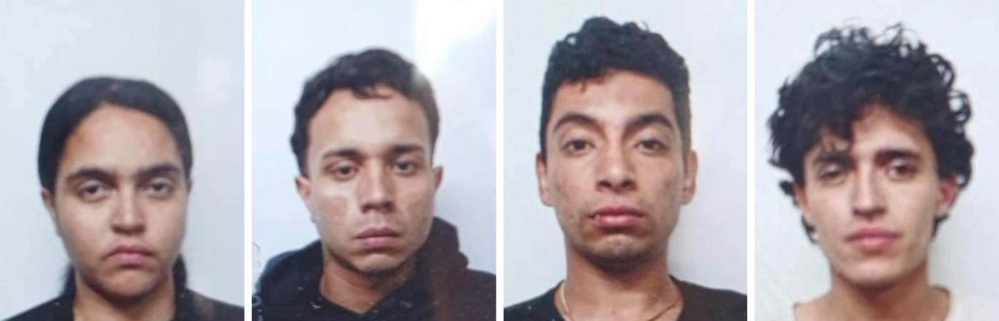 Ellos son los cuatro presuntos asesinos del conductor de plataforma. FOTO: CORTESÍA FISCALÍA