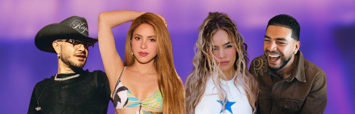 De izquierda a derecha: Kapo, Shakira, Karol G y Ryan Castro. Los cuatro tienen nominación en la misma categoría. Le contamos en cuál. FOTOS: INSTAGRAM