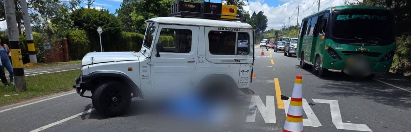 Accidente la vía Guarne-Aeropuerto. FOTO: MI ORIENTE