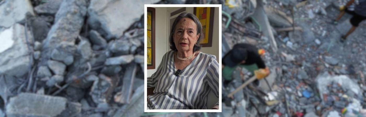 Sus vecinos la rescataron. FOTOS: MANUEL SALDARRIAGA (FONDO) Y CAPTURA DE VIDEO CNN EN ESPAÑOL (DETALLE)