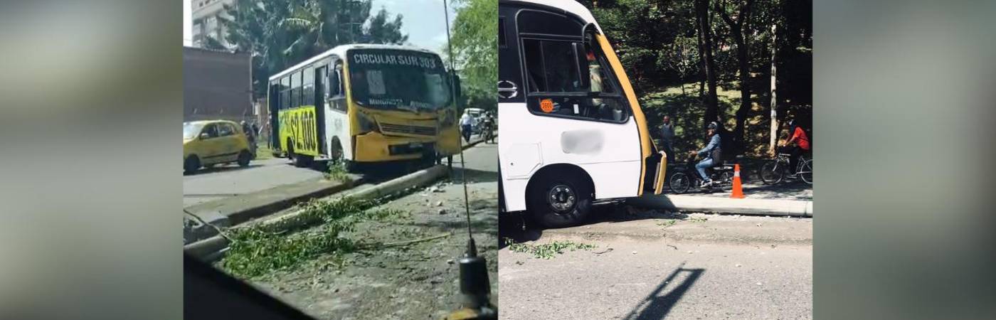Accidente entre bus y moto dejó 5 heridos. FOTO: CORTESÍA