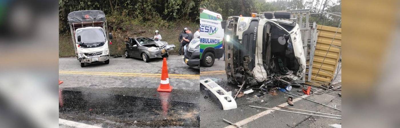 Los lesionados eran acompañantes del vehículo particular involucrado en el choque. FOTOS: CORTESÍA DENUNCIAS ANTIOQUIA