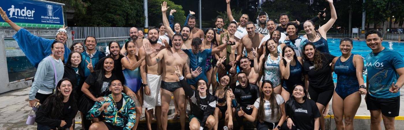 Así se vivió el apneatón pro Mundial. FOTO: FEDERICO GARCÍA 