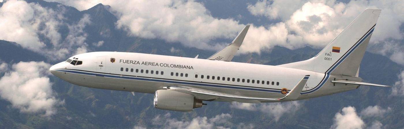 El avión presidencial Boeing 737-700 BBJ es en el que se movilizaba el presidente rumbo a Arabia Saudita. / FOTO: CORTESÍA FUERZA AÉREA 