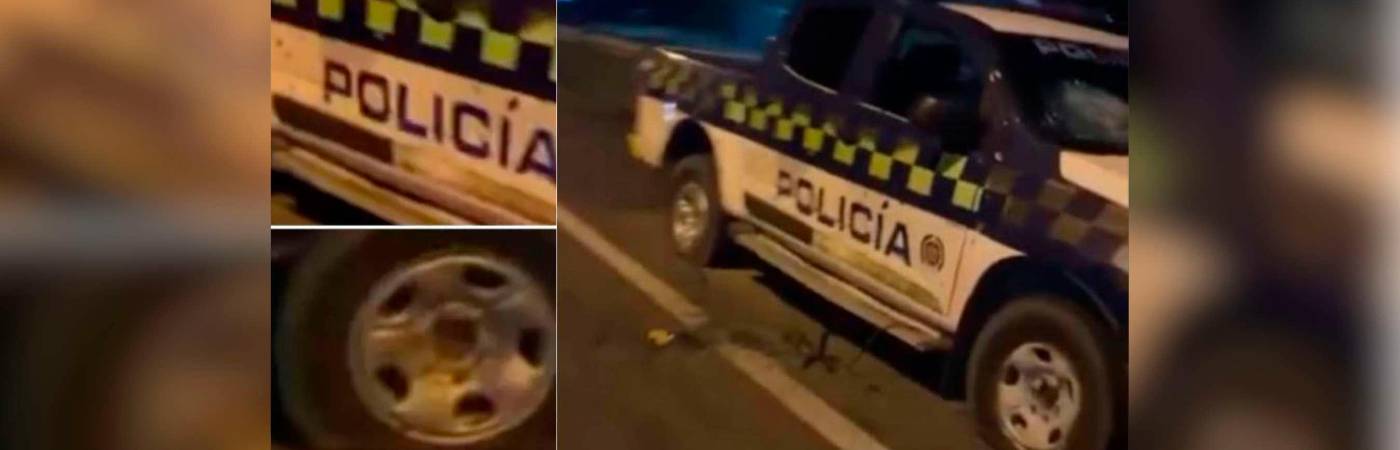 Así quedó la patrulla tras el ataque con ráfagas de fusil. /FOTOS: CORTESÍA