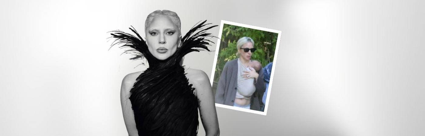 La artista apareció de repente cargando a su bebé en un fular. FOTOS: INSTAGRAM @LADYGAGA Y PAGESIX