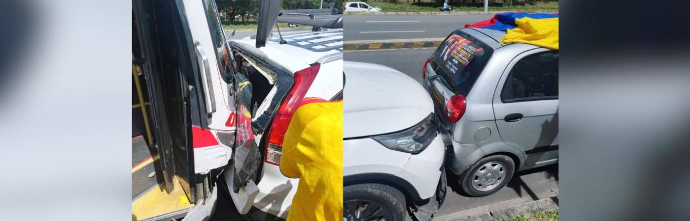 Así se veían las imágenes del choque múltiple. FOTOS: TOMADAS DE FACEBOOK CHISME FRESCO PAISA#2