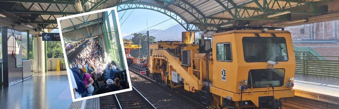 La contingencia provocó que el metro solo opere entre Niquía - Caribe e Industriales - La Estrella. FOTO: METRO DE MEDELLÍN Y ALEJANDRA MORALES