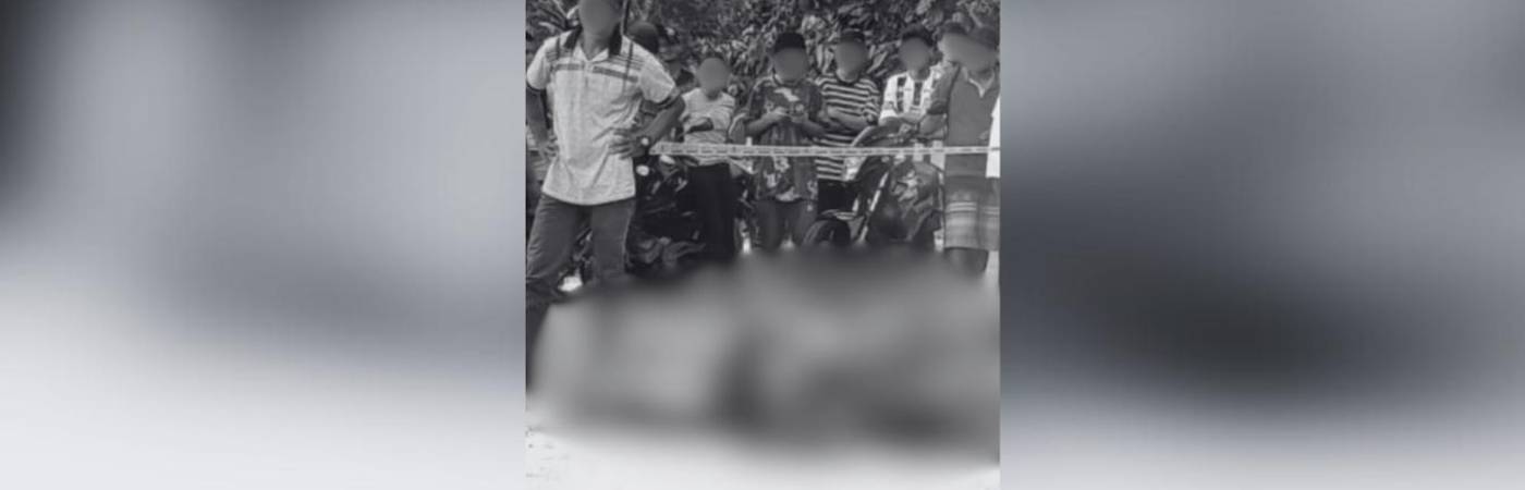 Acordonamiento y para realizar el levantamiento del cuerpo. FOTO: CORTESÍA DENUNCIAS ANTIOQUIA