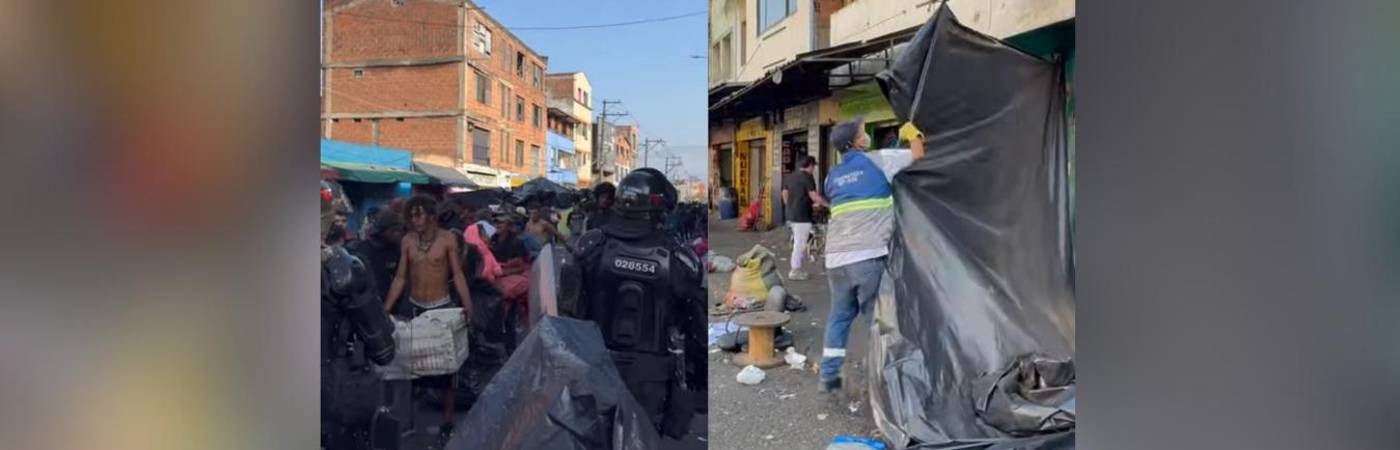 Intervención en el Centro de Medellín. FOTO: REDES SOCIALES @Prensa Paisa