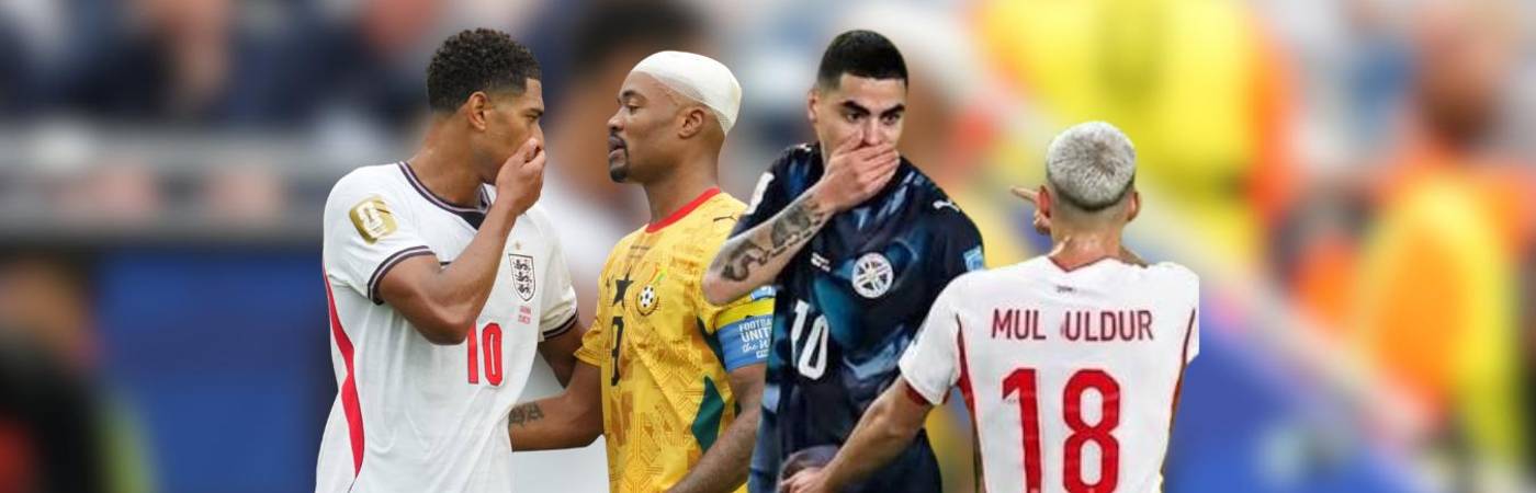 De izquierda a derecha: Jude Bellingham, Jhordan Ayew, Miguel Almirón y Mul Uldur. FOTOS: TOMADAS DE ZONA CERO Y CUARTO PODER PY