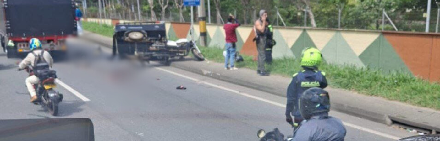 Siniestro vial en Bello dejó una persona fallecida y otra herida. /FOTO: DENUNCIAS ANTIOQUIA