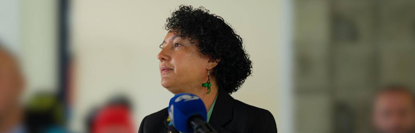 La senadora Isabel Zuleta hizo parte de la delegación de paz urbana de Medellín. FOTO: CORTESÍA OACP