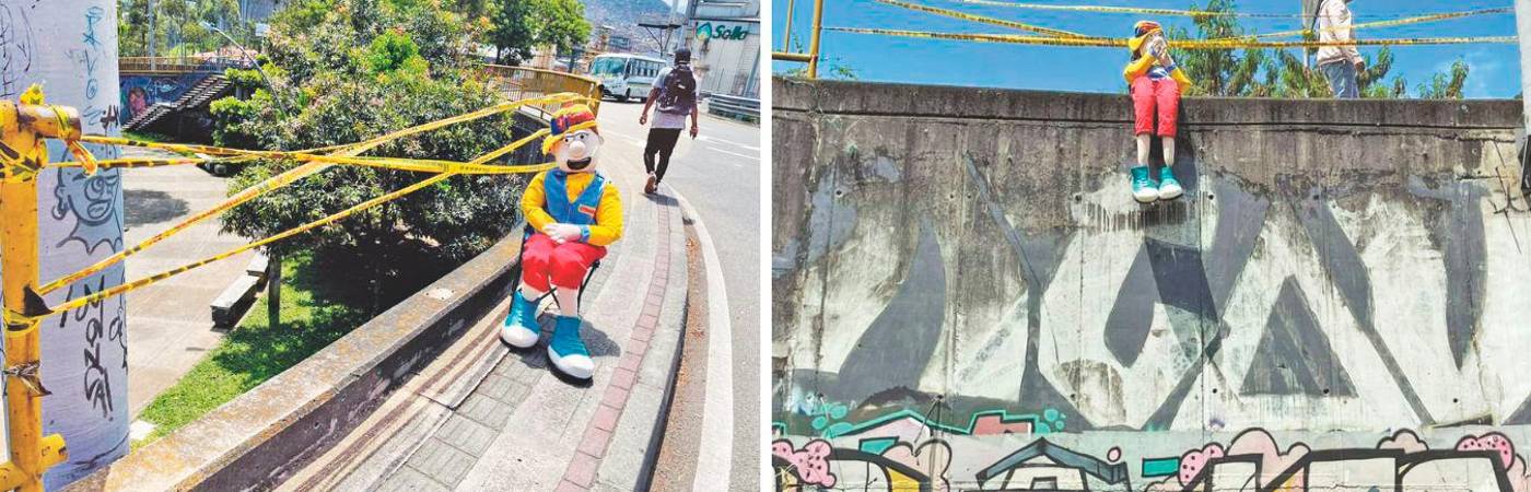 Así se ven desde arriba y desde abajo los dos tramos de este puente que están sin baranda. Yo llevé metro y cada espacio mide 6 metros. /FOTOS: SINDY VALLE