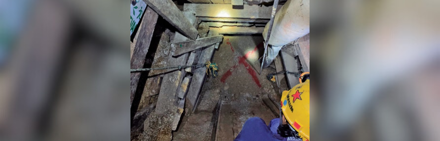 Este es el socavón en el que quedaron atrapados los mineros. En la tarde del martes, 23 de septiembre, ya habían avanzado varios metros. /FOTOS: CORTESÍA