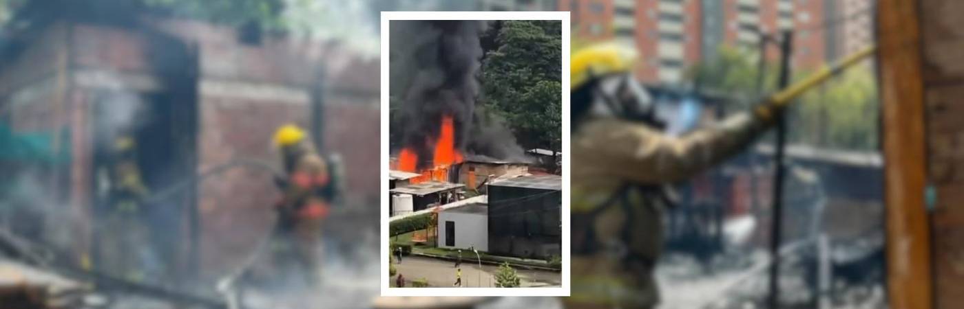 Los Bomberos del municipio tuvieron que evacuar a los trabajadores del lugar. FOTO: ALCALDÍA DE MEDELLÍN