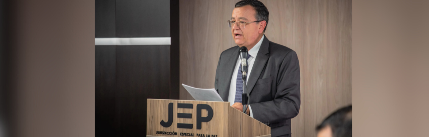 Rodrigo Granda Escobar, el Canciller de las Farc, en su declaración ante el Tribunal de Paz. /FOTO: CORTESÍA JEP