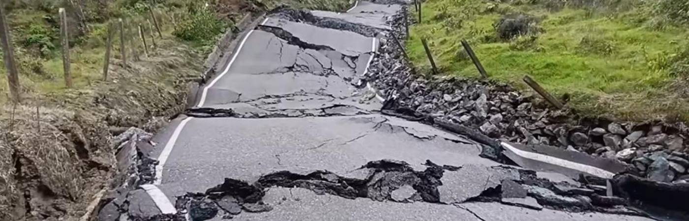 Así está la Transversal del Carare en el municipio de Vélez, departamento de Santander. /FOTO: CAPTURA DE VIDEO IVÁN MORA