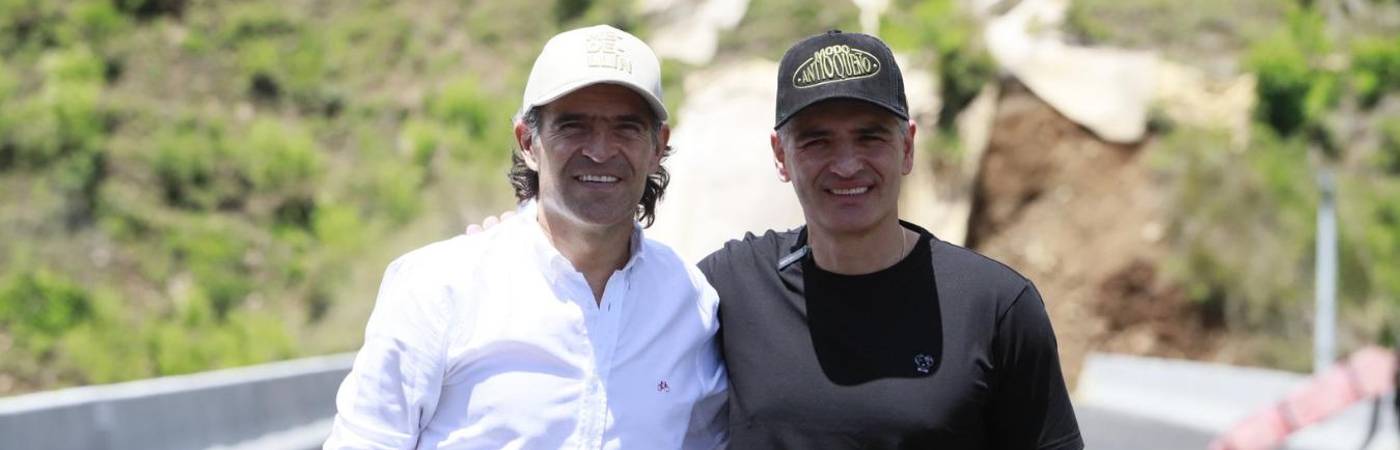 Federico Gutiérrez, alcalde de Medellín junto a Andrés Julián Rendón, gobernador de Antioquia. FOTO: @FicoGutierrez