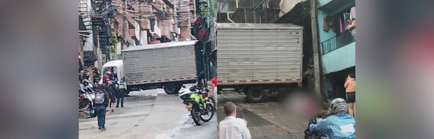 Este es el camión implicado en el accidente.FOTO: CORTESÍA Y DENUNCIAS ANTIOQUIA