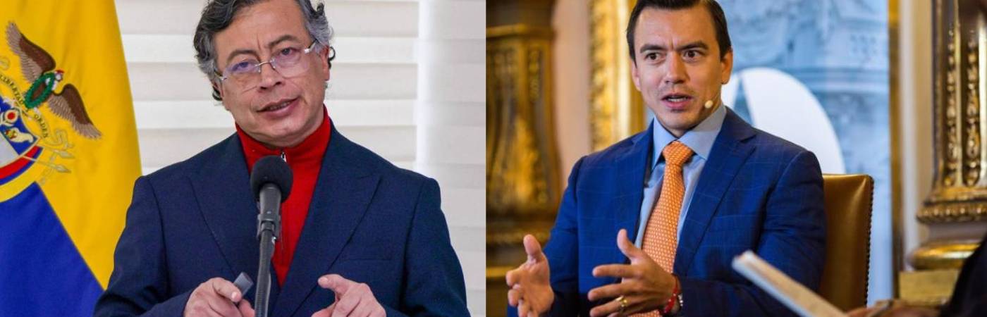 La denuncia ha escalado el conflicto que ya venía tensionándose entre Petro (der.) y Noboa (izq.) FOTO: REDES SOCIALES. 