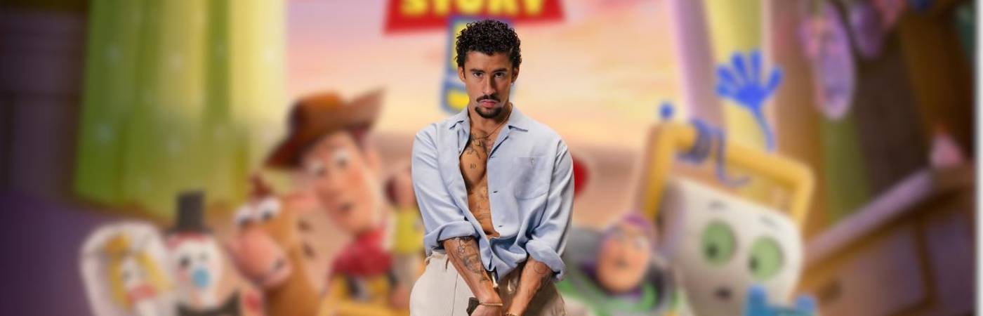 El artista puertorriqueño sería la voz de Pizza con gafas de sol. FOTO: @TOYSTORY, @BADBUNNYPR