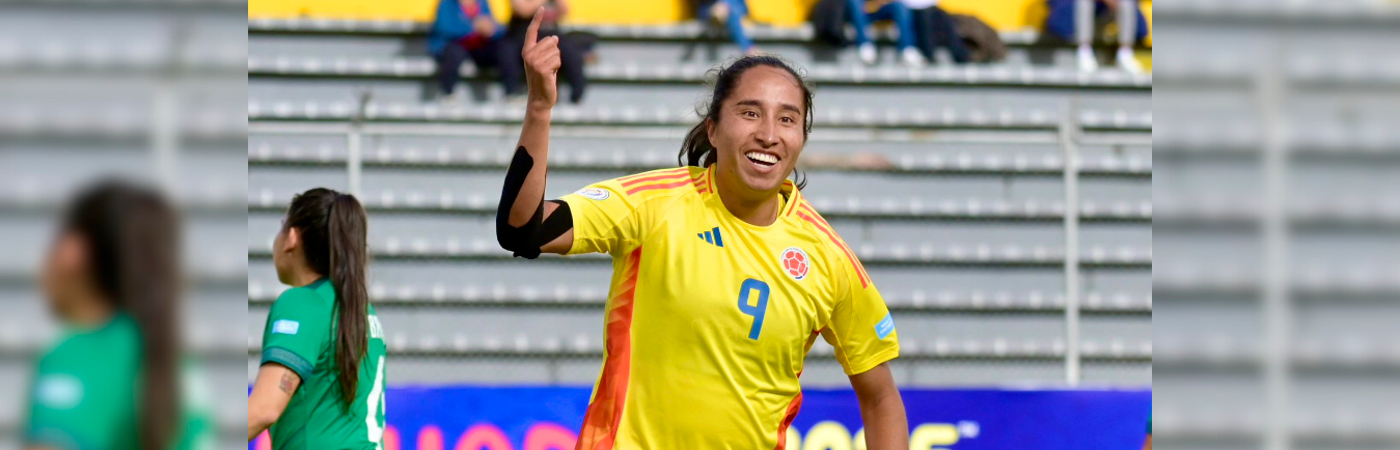 Mayra Ramírez marcó uno de los goles en la goleda (8-0) de Colombia a Bolivia en la Copa América 2025. / FOTO: X @FCFSeleccionCol