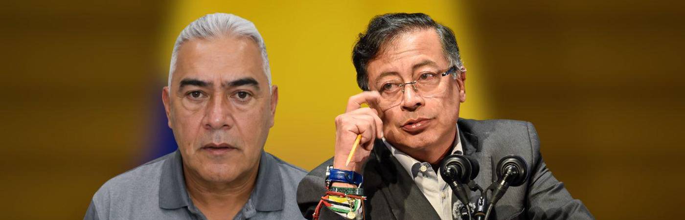 Diego Marín Buitrago, alias Papá Pitufo, y el presidente Gustavo Petro.. FOTOS: COLPRENSA