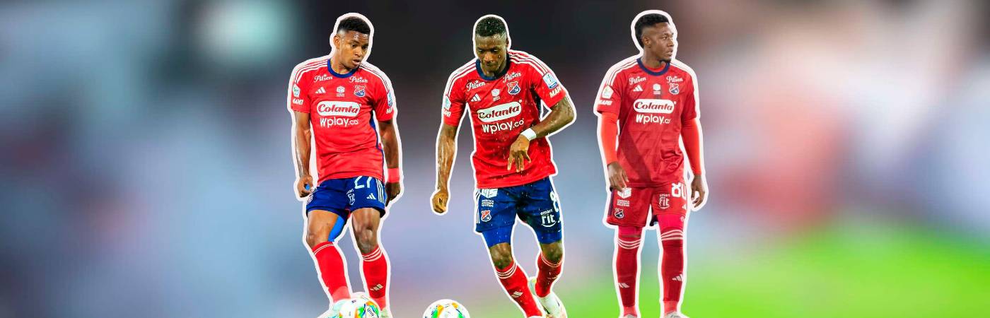 Con la potencia de Brayan León (izqu.), el despliegue de Ménder García (centro) y la chispa de Alexis Serna (der.) el Medellín sigue invicto. /FOTOS: MANUEL SALDARRIAGA QUINTERO - ANDRÉS CAMILO SUÁREZ E INSTAGRAM @alexisserna97