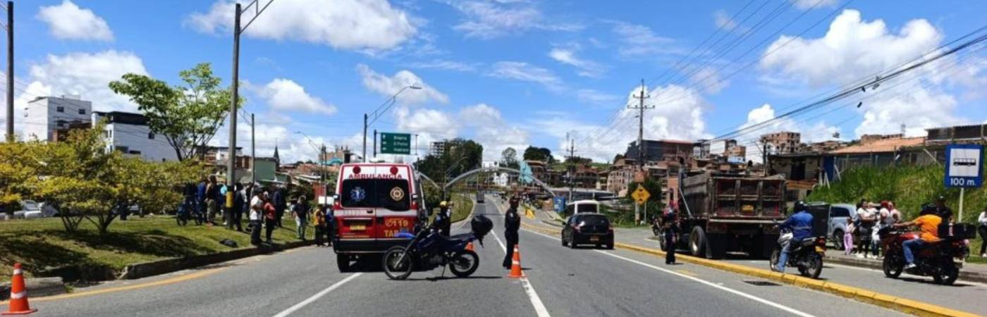 Autopista Medellín - Bogotá, sector el Cementerio de Marinilla. Aquí falleció el adulto mayor Gonzalo de Jesús Orozco Aristizábal. FOTO: TOMADA DE MIORIENTE